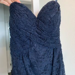 Morilee navy blue lace gown